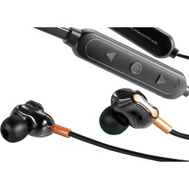 Moxom MX-WL27 In Ear Wireless Bluetooth V5.0 Magnetic Sport Headset Dual Dynamic Drivers 4 Speakers - Black