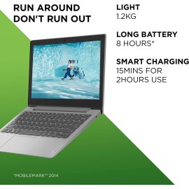 Lenovo IdeaPad 1 11.6 Inch Laptop - AMD Athlon Silver 3050e Processor, 4 GB RAM, 128 GB SSD, Platinum Grey