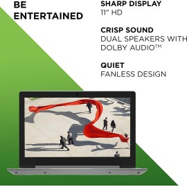 Lenovo IdeaPad 1 11.6 Inch Laptop - AMD Athlon Silver 3050e Processor, 4 GB RAM, 128 GB SSD, Platinum Grey