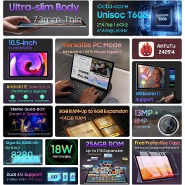 Blackview Tab 15 PRO 10.5'' FHD+ Display Android 12 Tablet, 14GB+256GB